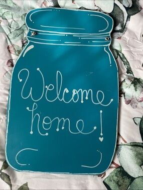 Welcome Home Mason Jar Wooden Sign